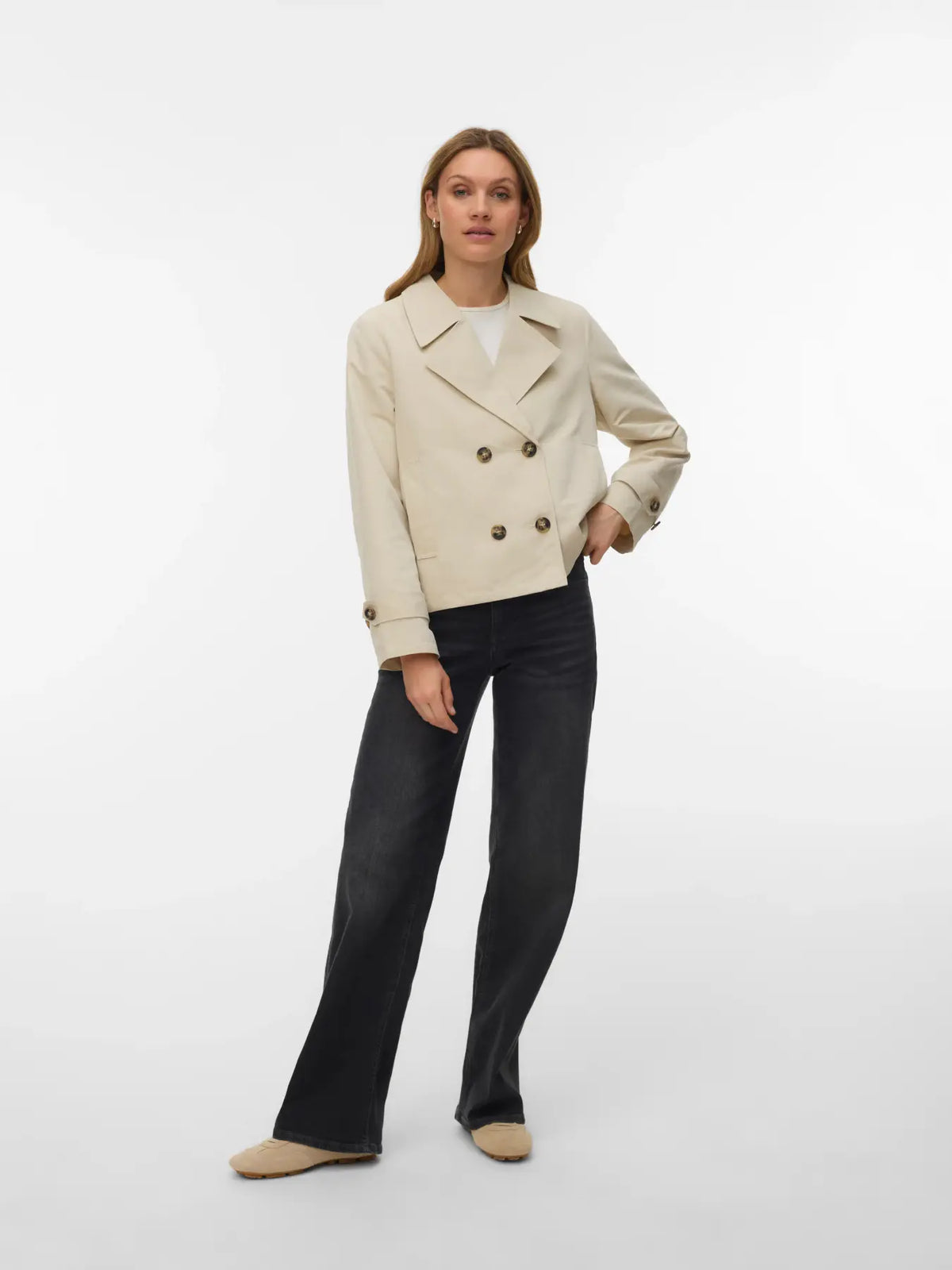 Vero Moda - VMCHLOEMIA Trench corto - bianco panna