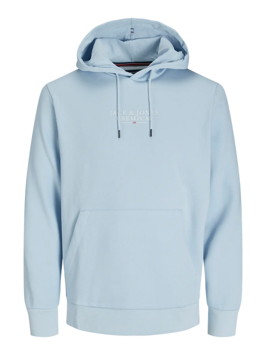JACK & JONES FELPA CON CAPPUCCIO "PREMIUM" - Col. azzurro