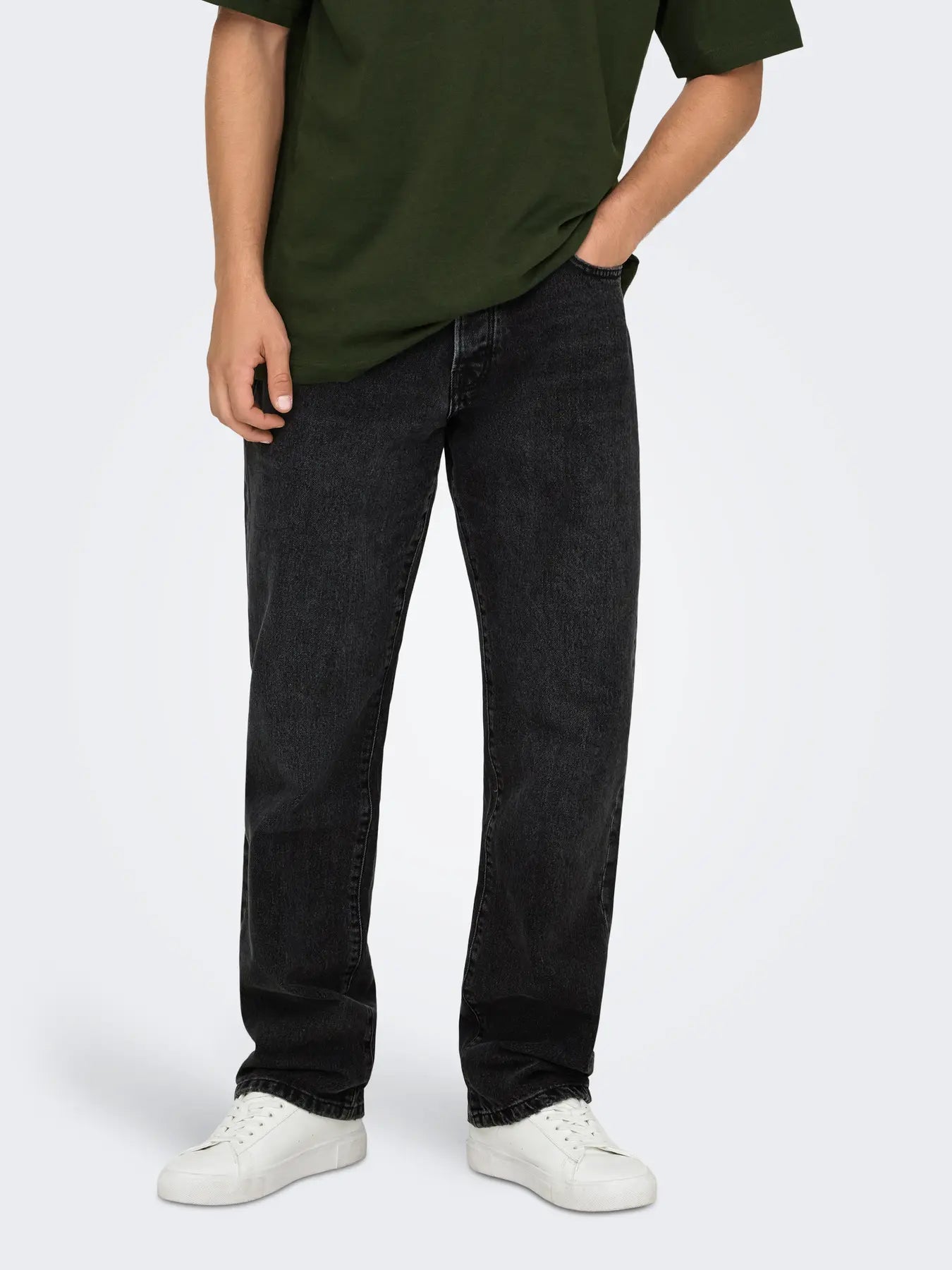ONLY & SONS ESGE STRAIGHT JEANS - Col. nero