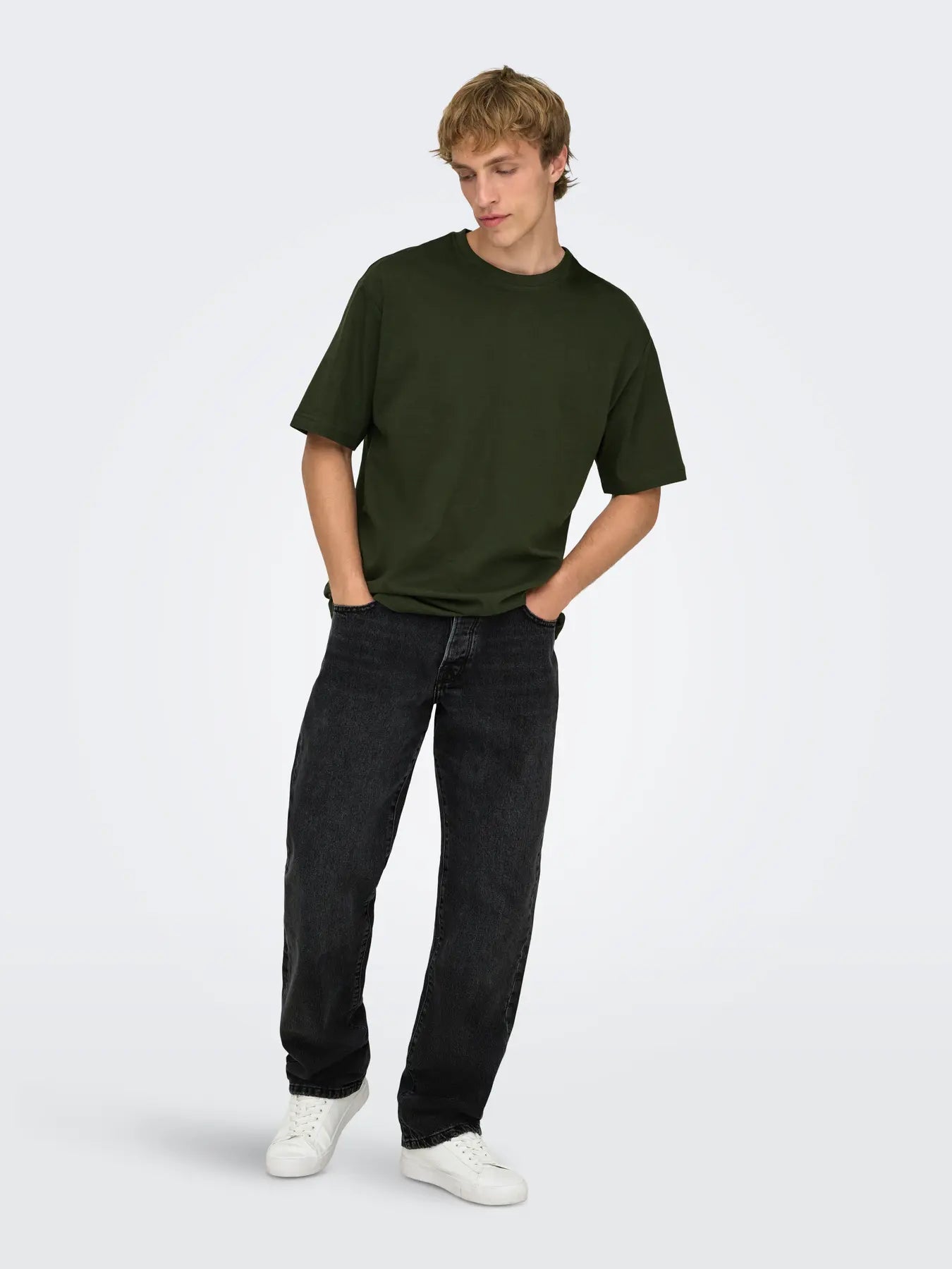 ONLY & SONS ESGE STRAIGHT JEANS - Col. nero
