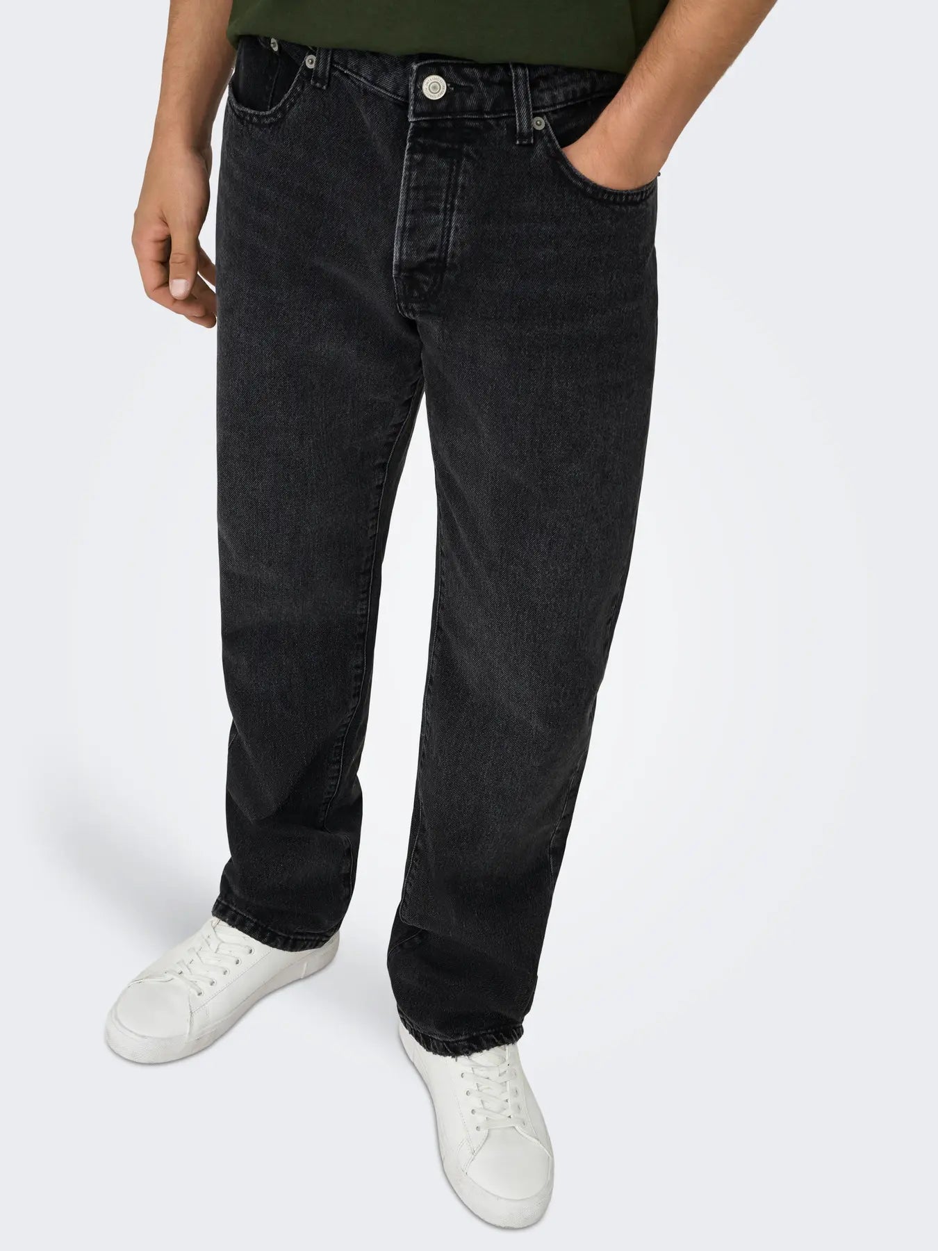 ONLY & SONS ESGE STRAIGHT JEANS - Col. nero