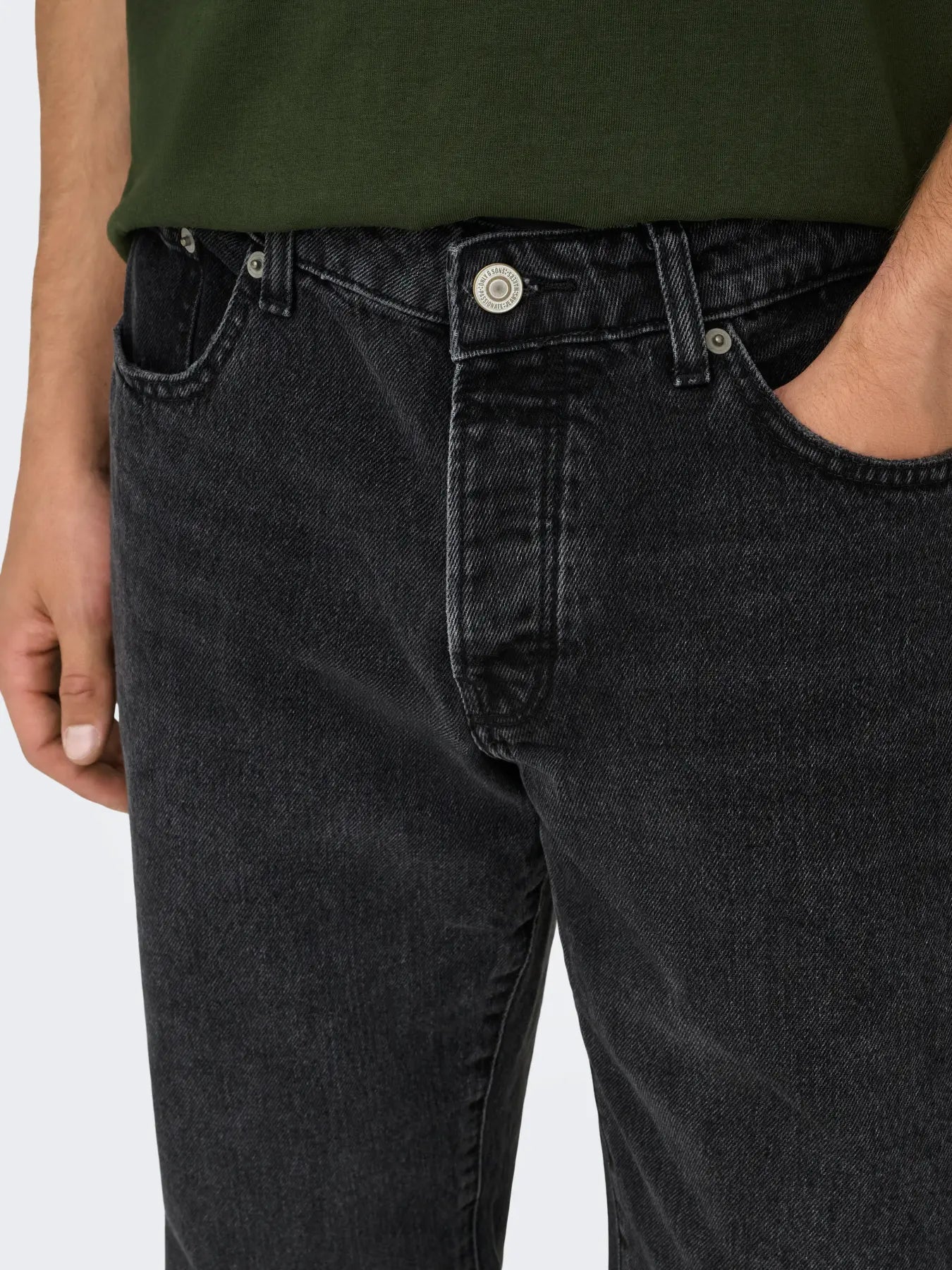ONLY & SONS ESGE STRAIGHT JEANS - Col. nero