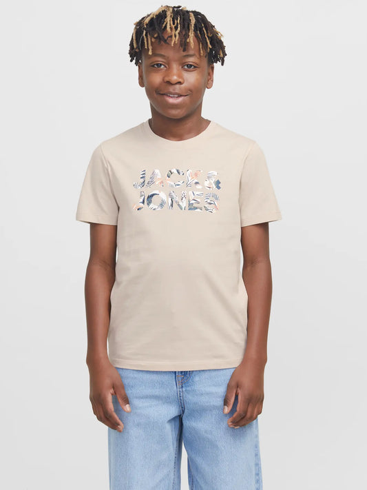 JACK & JONES JUNIOR T-SHIRT SUMMER VIBES - Col. Beige