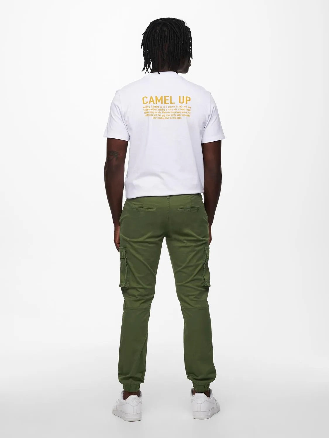 ONLY & SONS PANTALONI CARGO CON TASCHE LATERALI - Col. verde