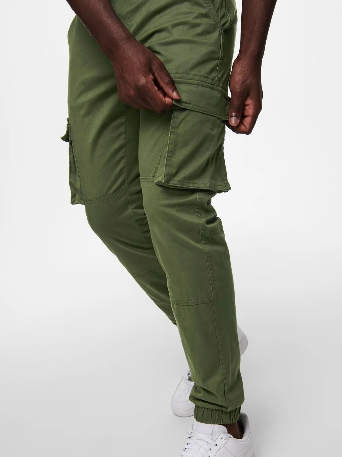 ONLY & SONS PANTALONI CARGO CON TASCHE LATERALI - Col. verde