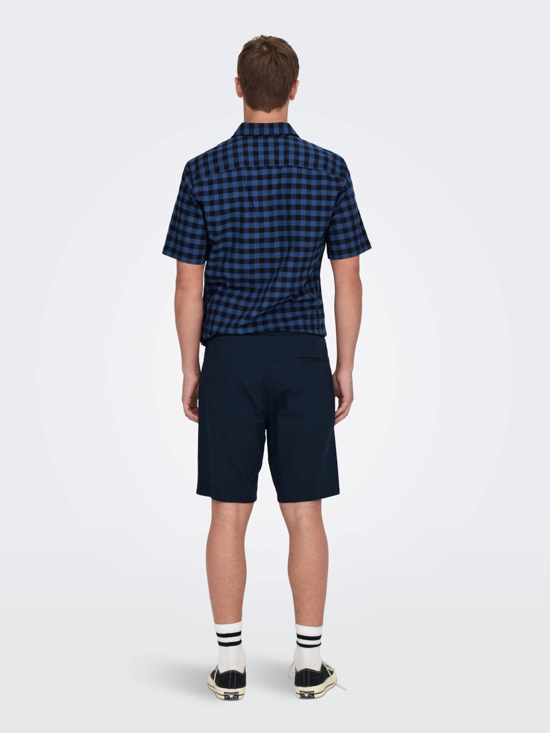 ONLY & SONS PANTALONCINI IN LINO COTONE - Dark Navy