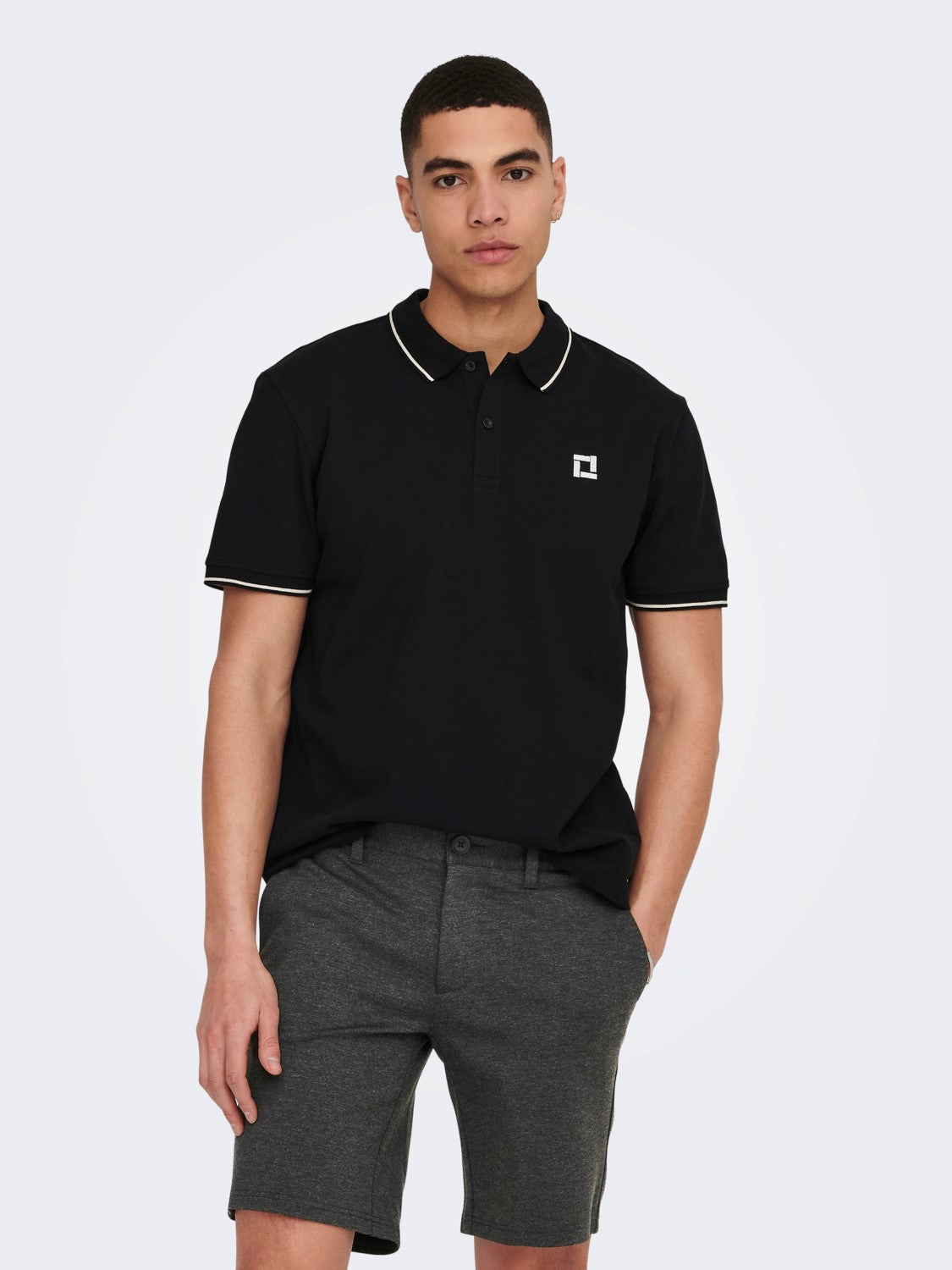 POLO SLIM "ONLY & SONS" IN COTONE - Nero