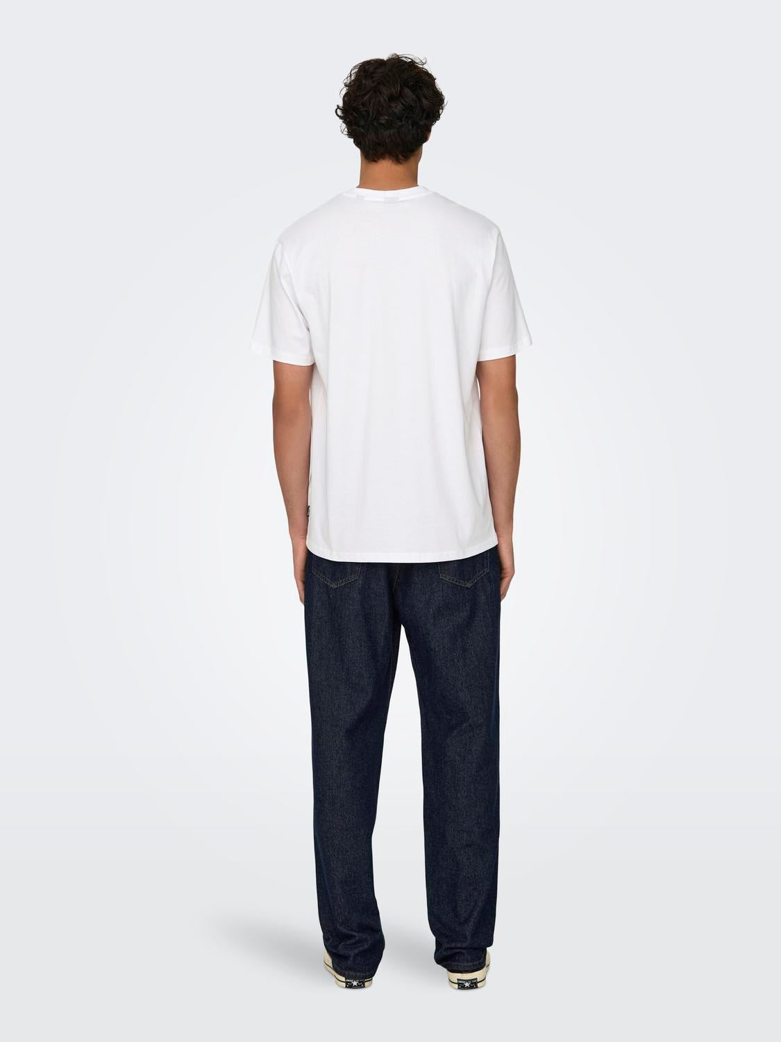 ONLY & SONS T-SHIRT 3D - col. bianco