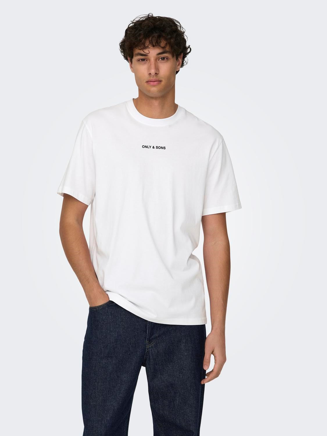 ONLY & SONS T-SHIRT 3D - col. bianco