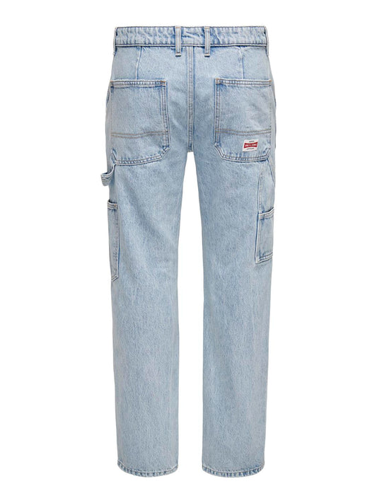 ONLY & SONS STRAIGHT LOOSE FIT JEANS - Light Denim