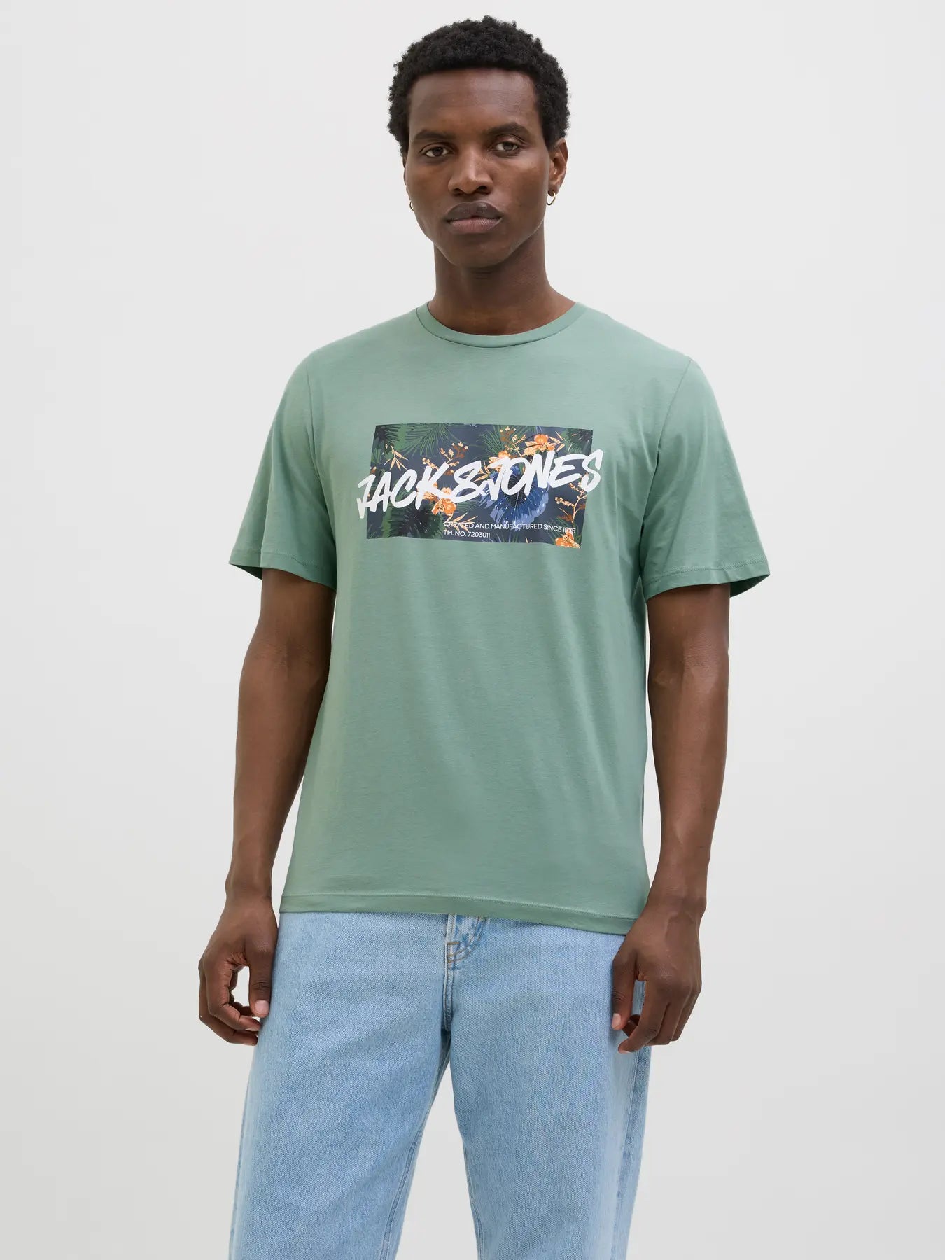 JACK & JONES T-SHIRT SUMMER VIBES - Col. verde acqua