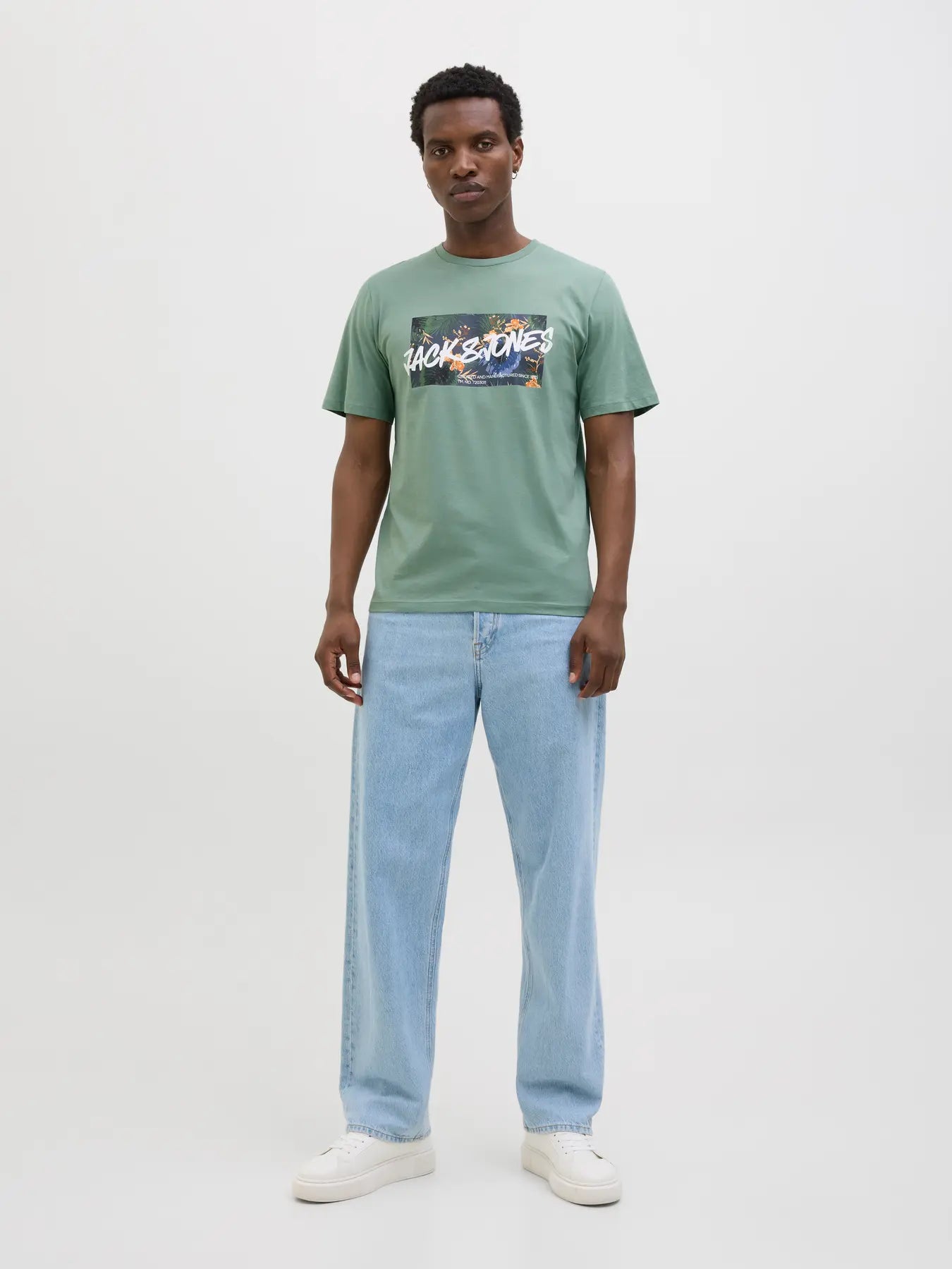 JACK & JONES T-SHIRT SUMMER VIBES - Col. verde acqua