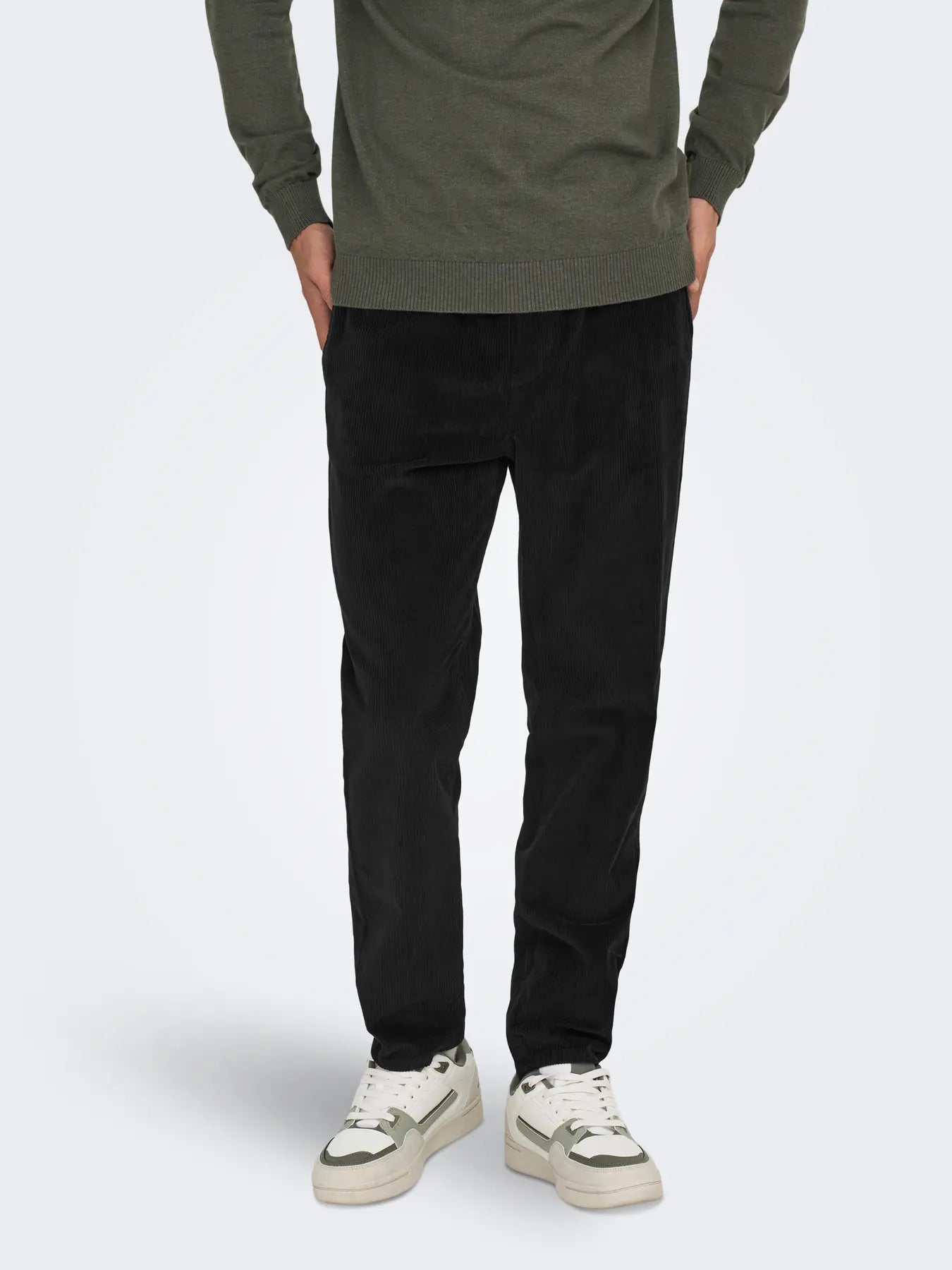 ONLY & SONS PANTALONE IN VELLUTO A COSTE  Col. Nero