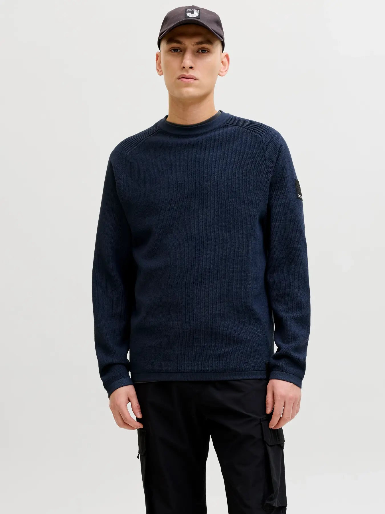 JACK & JONES MAGLIONCINO BEDGE "JCOFUSION" - Col. blu