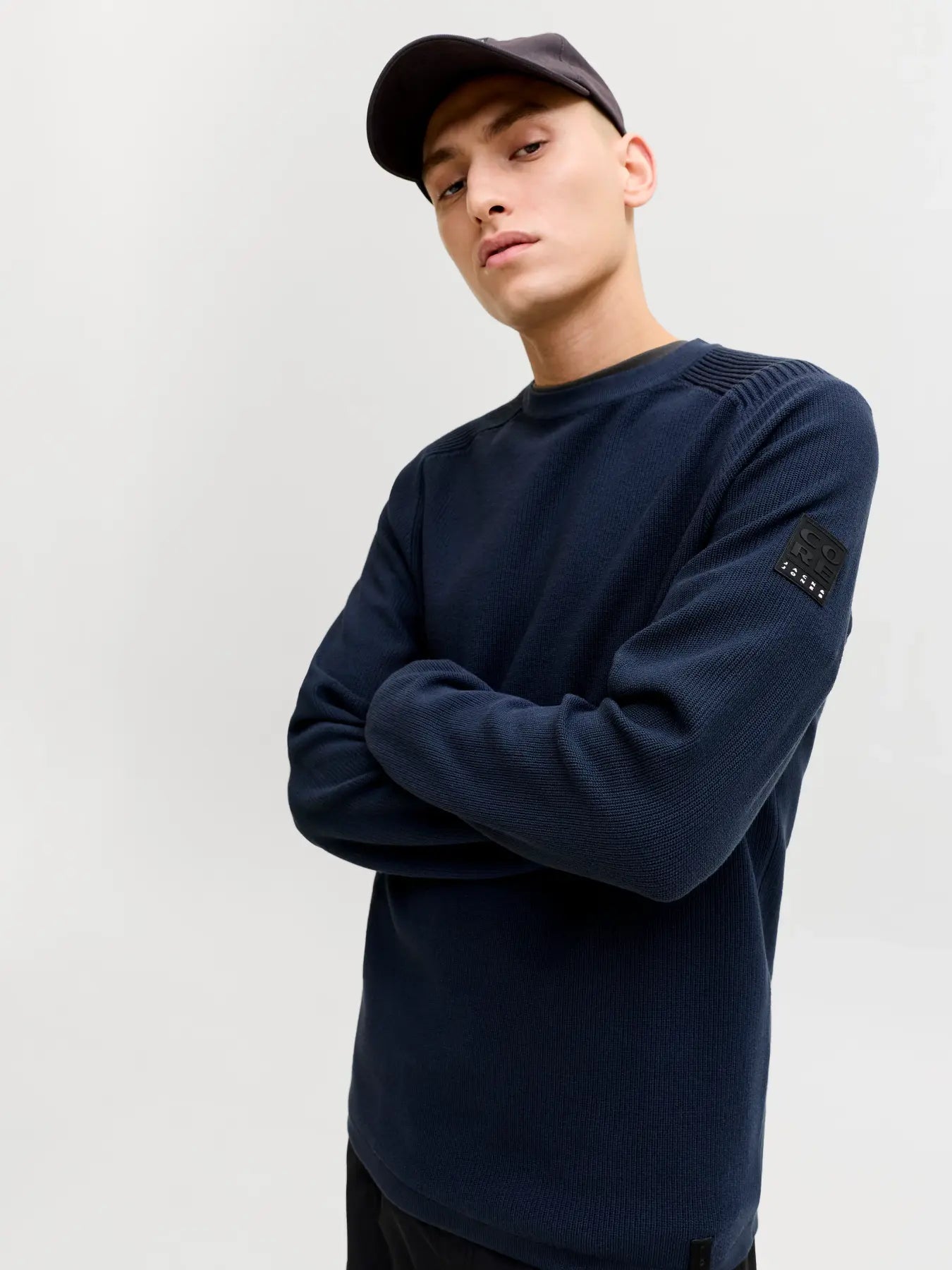 JACK & JONES MAGLIONCINO BEDGE "JCOFUSION" - Col. blu