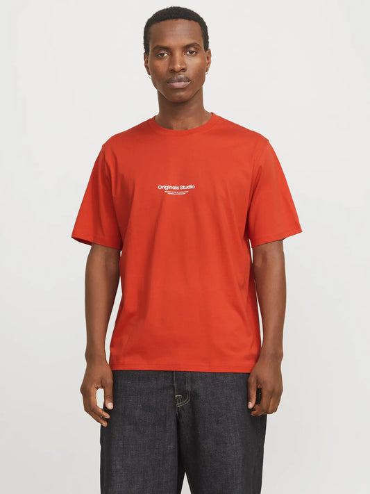 JACK & JONES T-SHIRT ORIGINALS STUDIO - Col. rosso