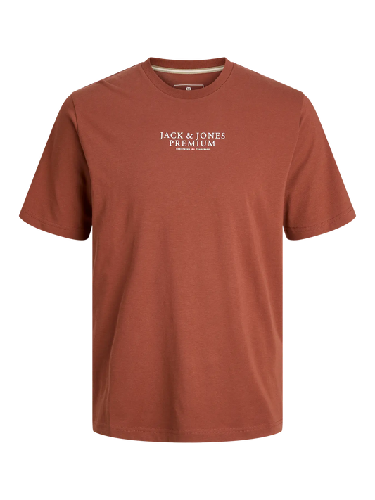 JACK & JONES T-SHIRT ORIGINALS PREMIUM - Henna