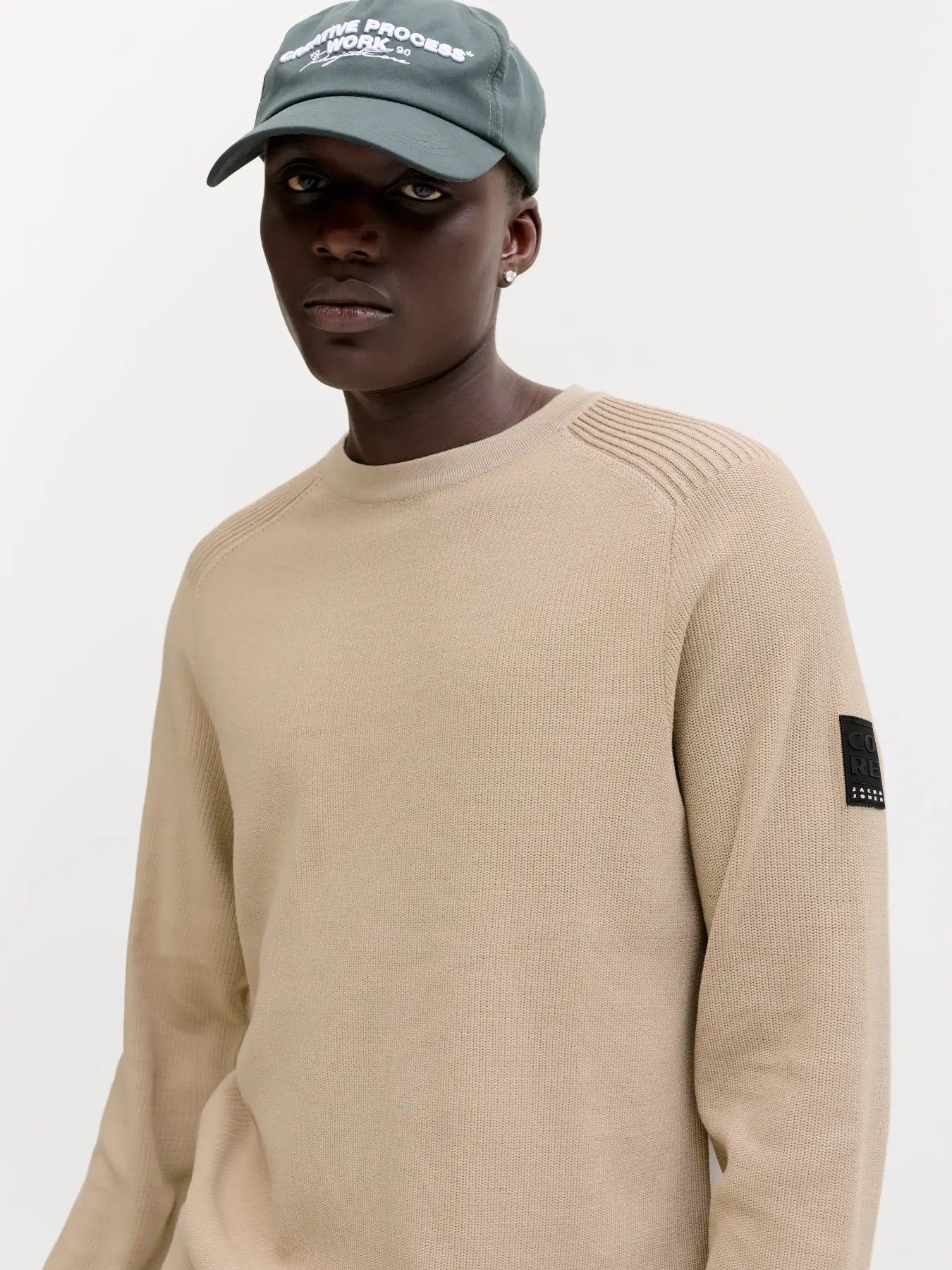 JACK & JONES MAGLIONCINO BEDGE "JCOFUSION" - Col. beige