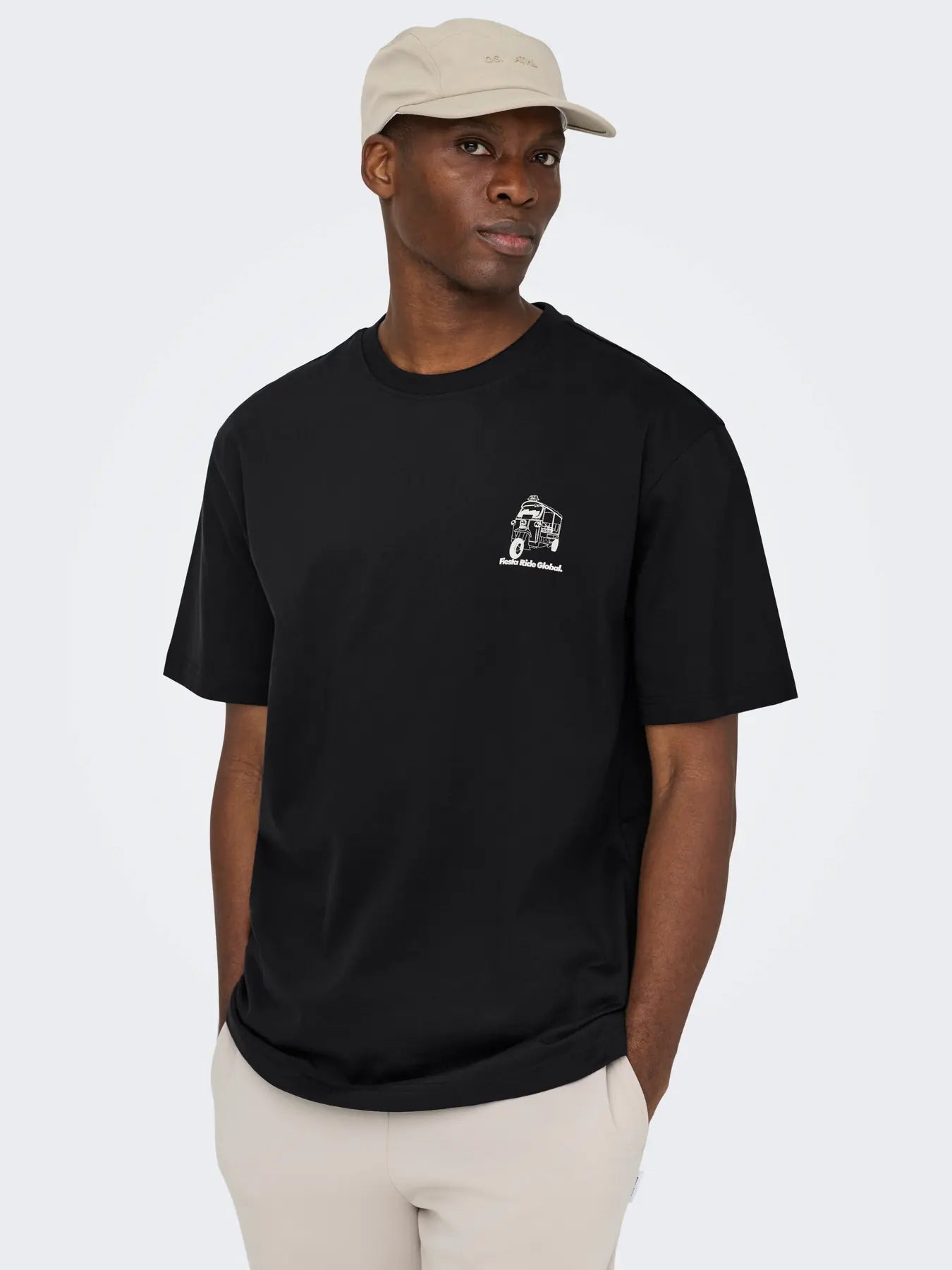 ONLY & SONS T-SHIRT FIESTA RIDE - Col. nero