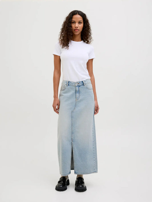 JXLAURA HW LONG DENIM SKIRT DNM - GONNA IN DENIM