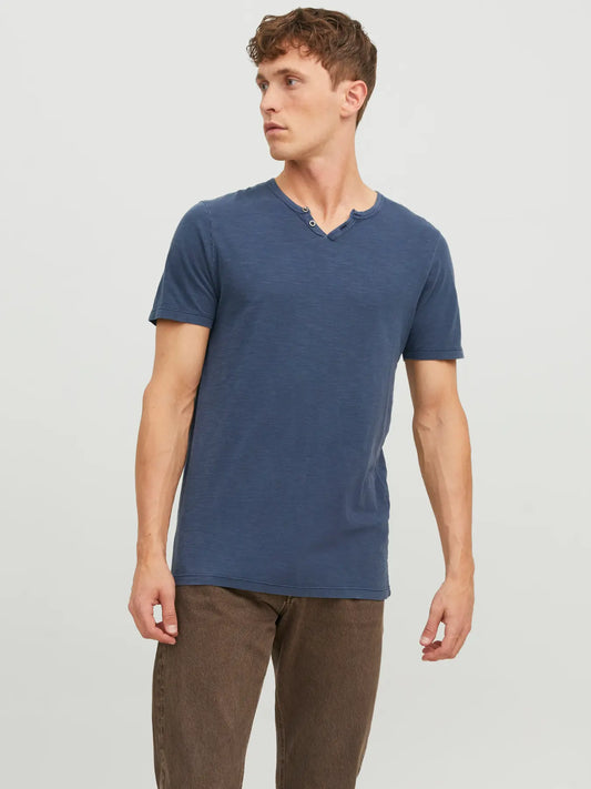 JACK & JONES MELANGE SCOLLO CON SPACCHETTO - Col Blu