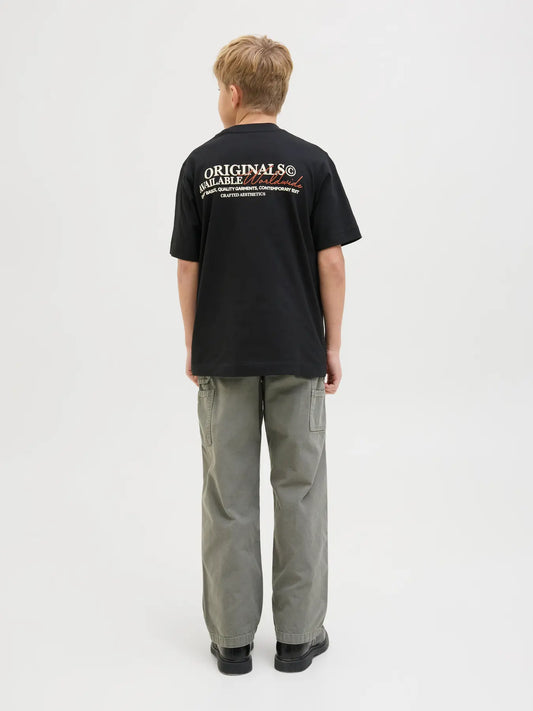 JACK & JONES JUNIOR T-SHIRT ORIGINALS WORLDWIDE - Col. nero