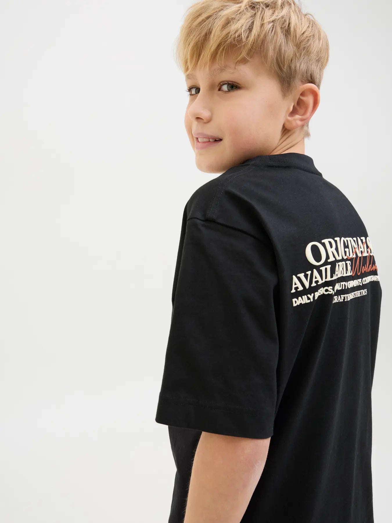 JACK & JONES JUNIOR T-SHIRT ORIGINALS WORLDWIDE - Col. nero