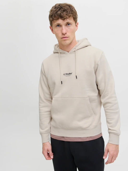 JACK & JONES FELPA CON CAPPUCCIO "JJESOHO" - Beige