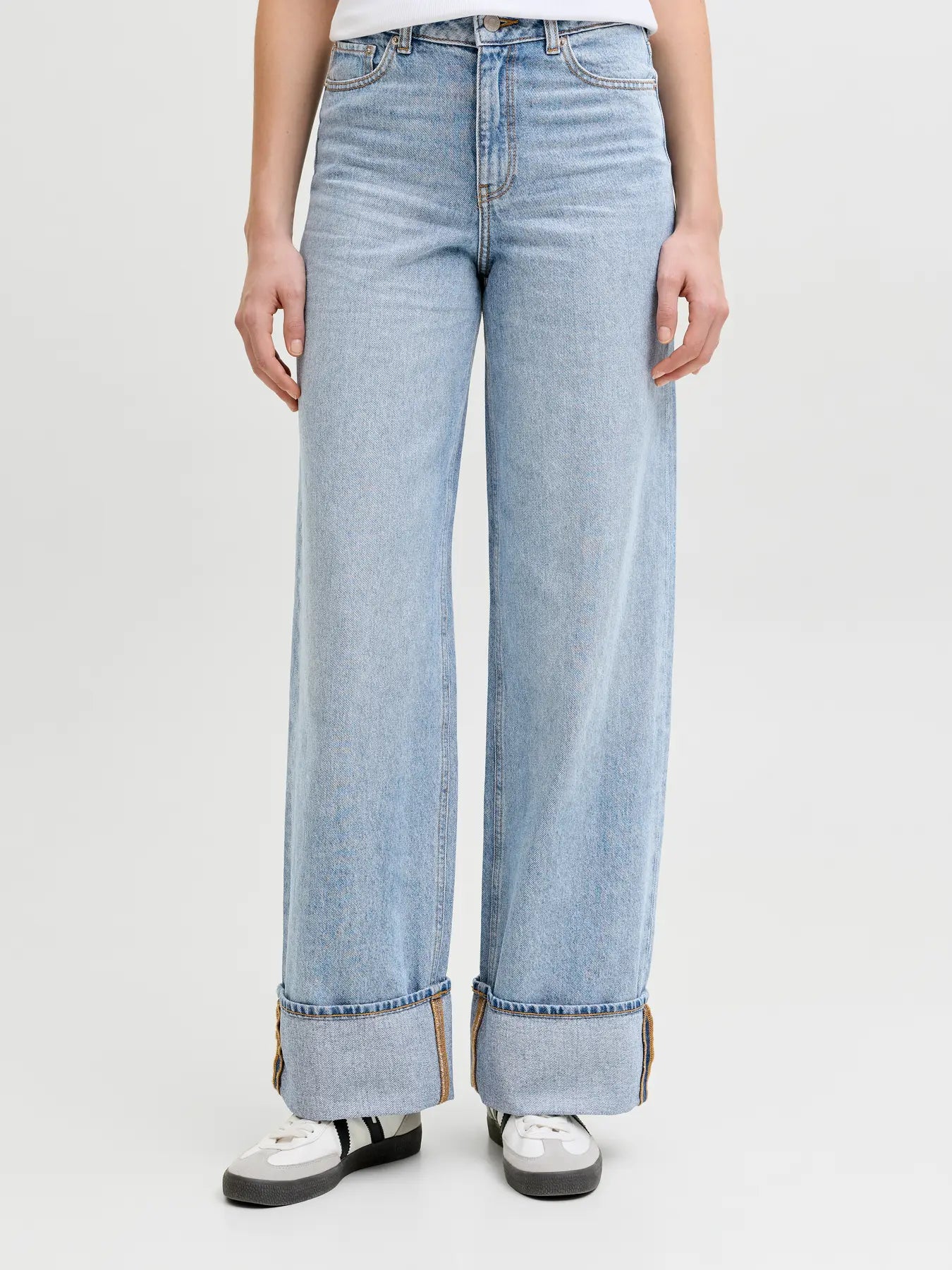 JJXX JXTOKYO con risvolto - Wide Leg - light blue denim