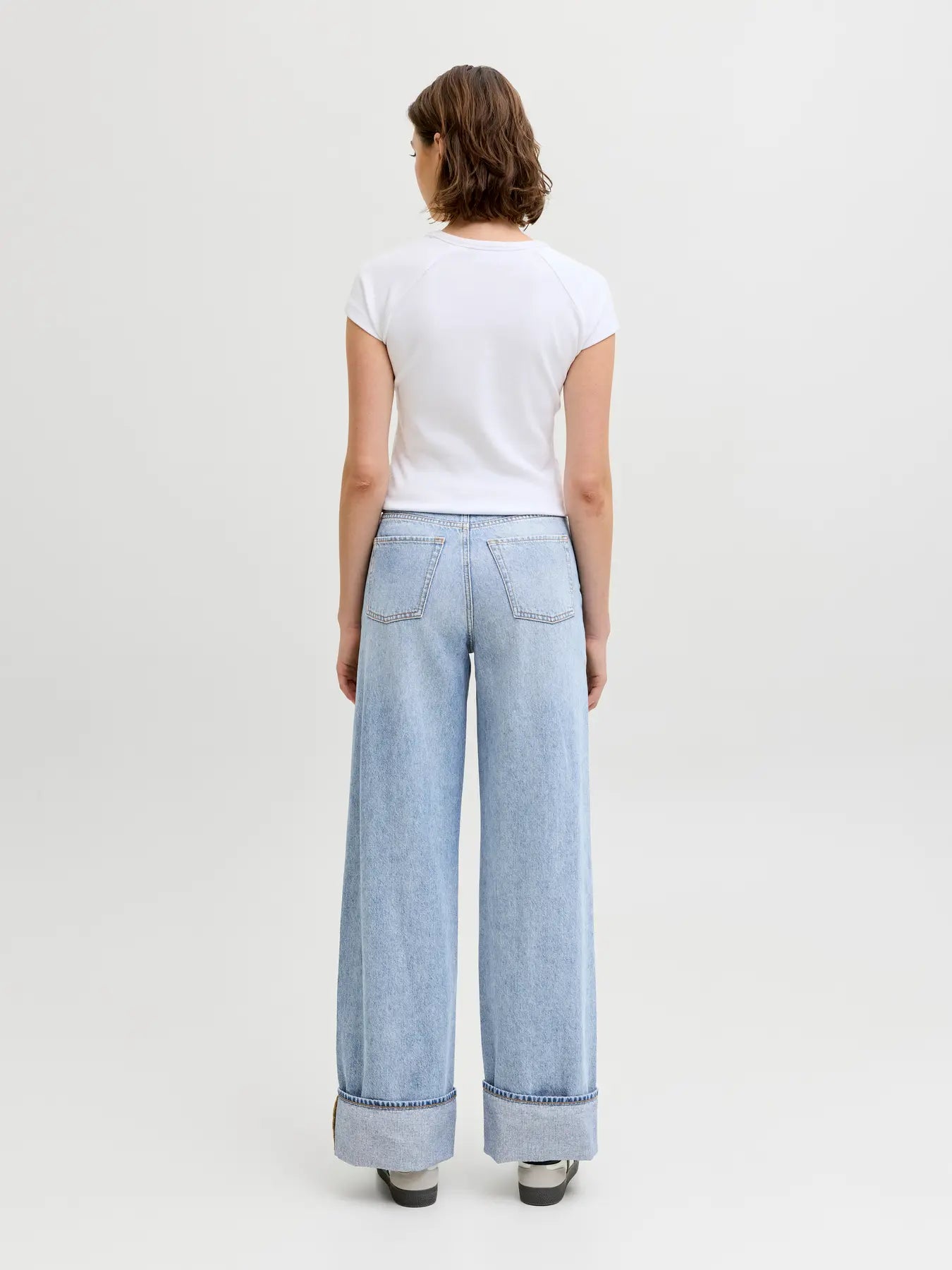 JJXX JXTOKYO con risvolto - Wide Leg - light blue denim