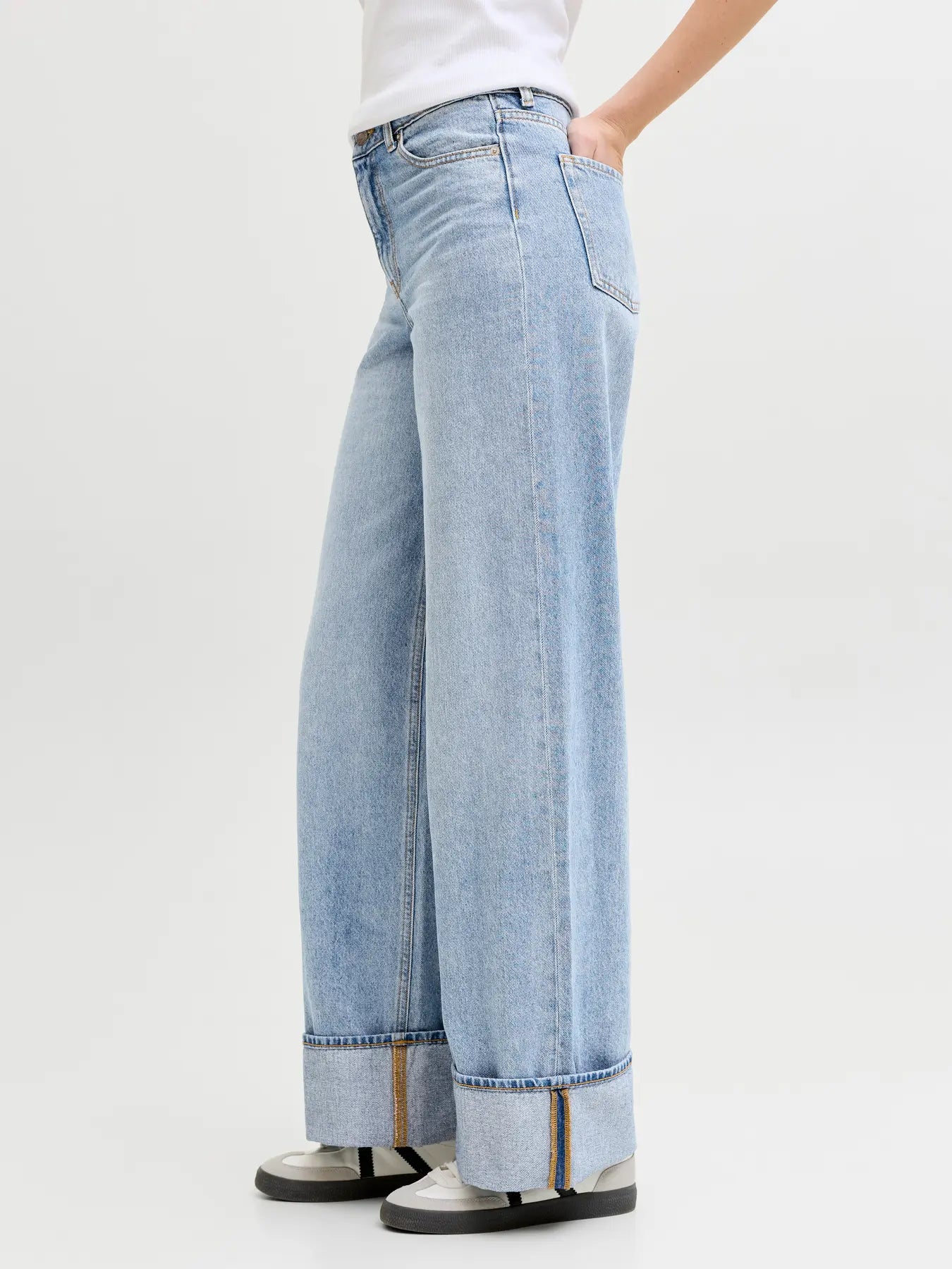 JJXX JXTOKYO con risvolto - Wide Leg - light blue denim