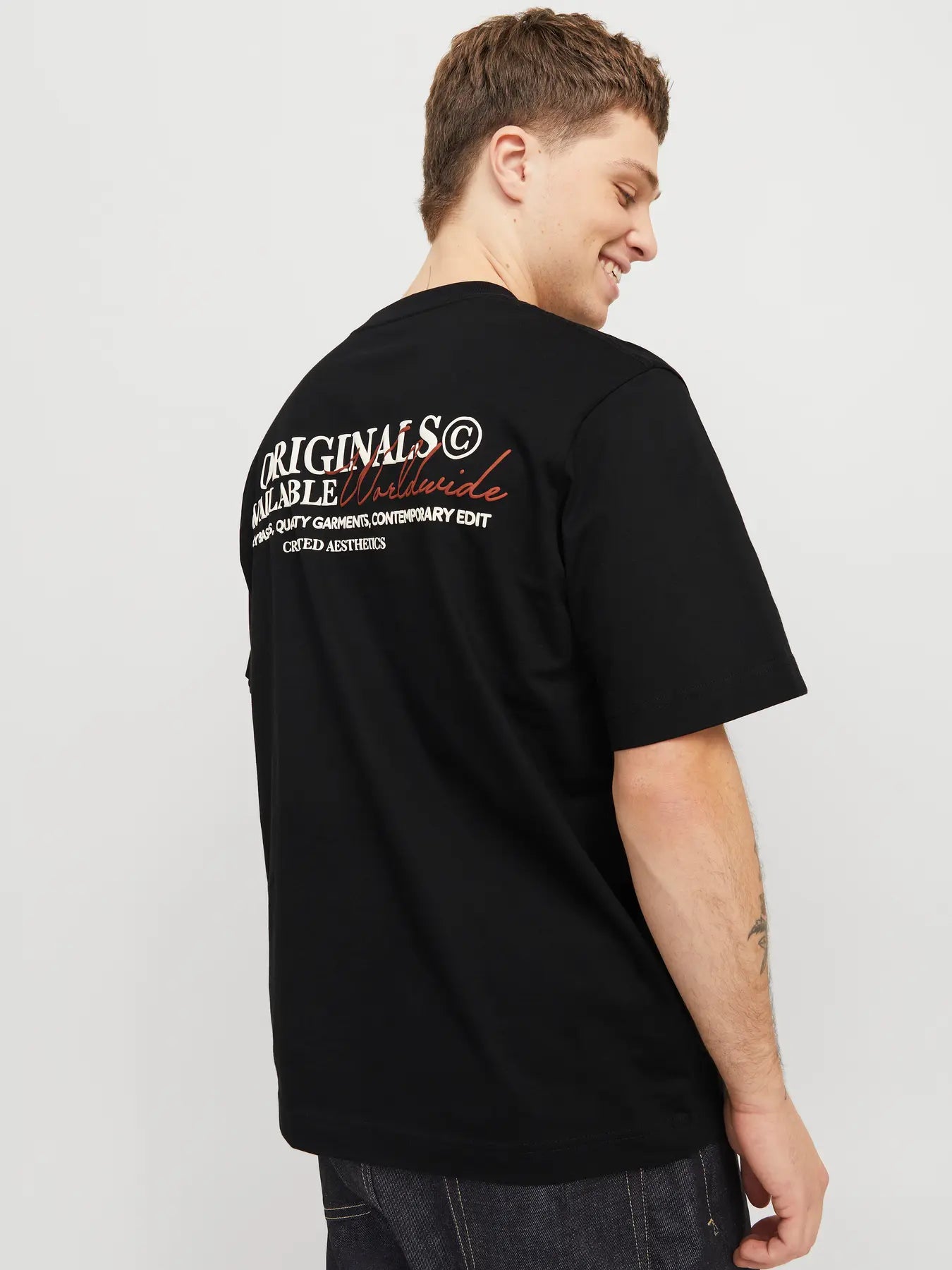 JACK & JONES T-SHIRT ORIGINALS WORLDWIDE - Col. Nero