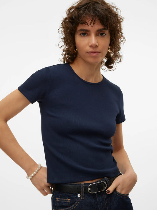 Vero Moda - T-shirt basic VMCHLOE - col. blu scuro