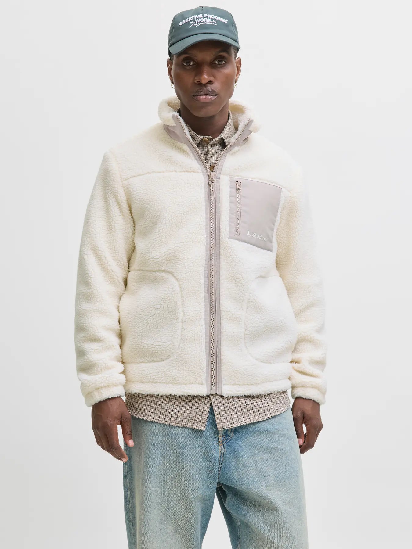 JACK & JONES GIACCA TEDDY JJ STUDIOS - Col. Bianco panna