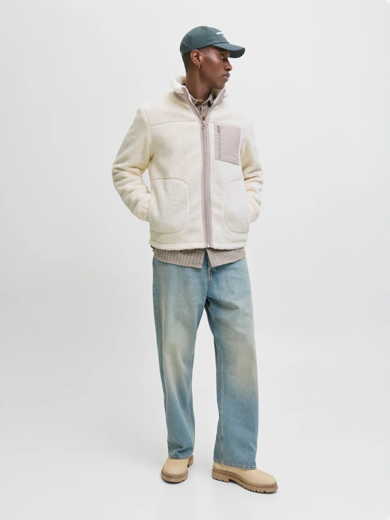 JACK & JONES GIACCA TEDDY JJ STUDIOS - Col. Bianco panna