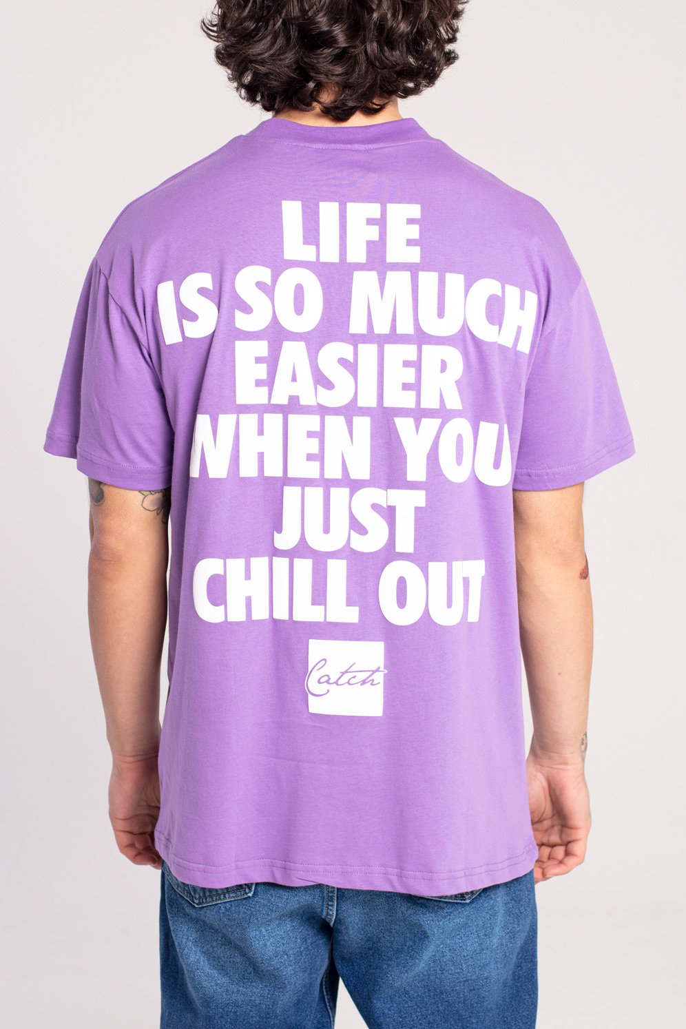T-SHIRT OVERSIZE JUST CHILL OUT - COLORE VIOLA