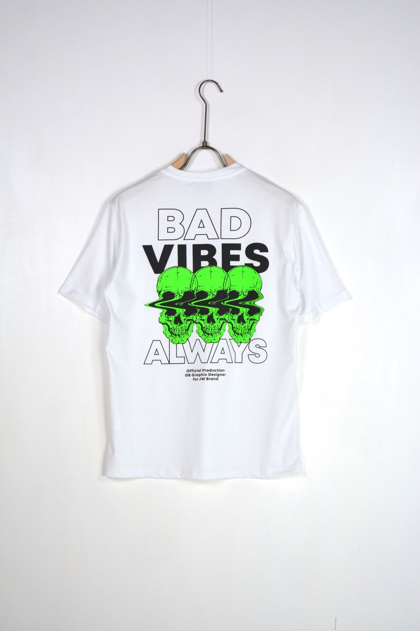 T-shirt "Bad Vibes Always" - Col. bianco