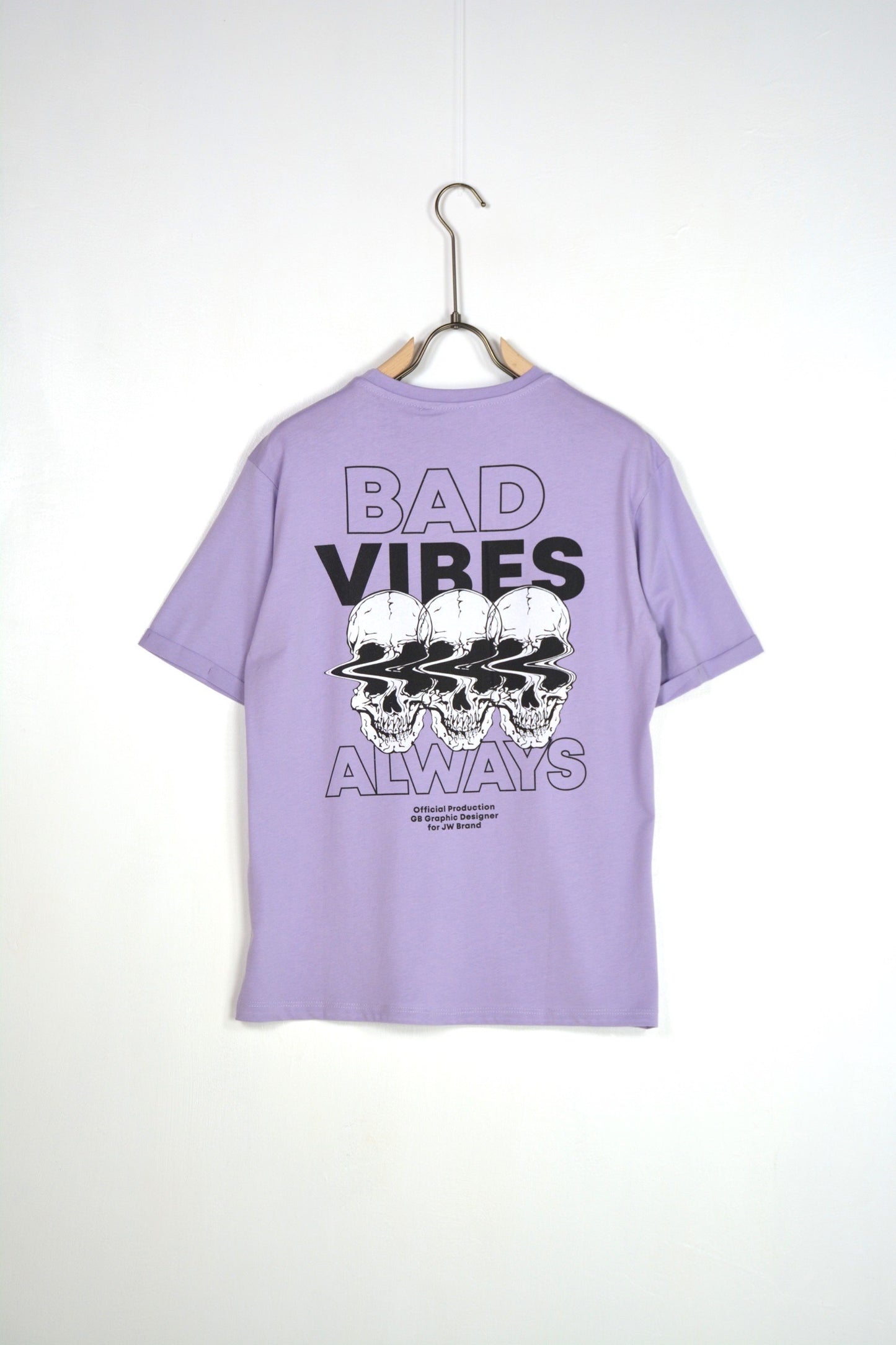 T-shirt "Bad Vibes Always" - Col. lilla
