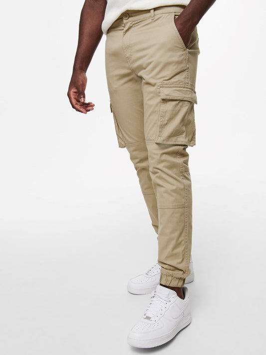 ONLY AND SONS PANTALONE CARGO CON TASCHE LATERALI