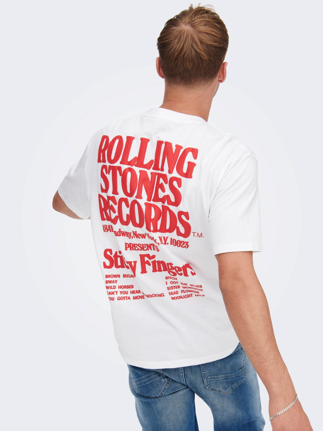 T-SHIRT RELAXED "ROLLING STONES" - Col. bianco