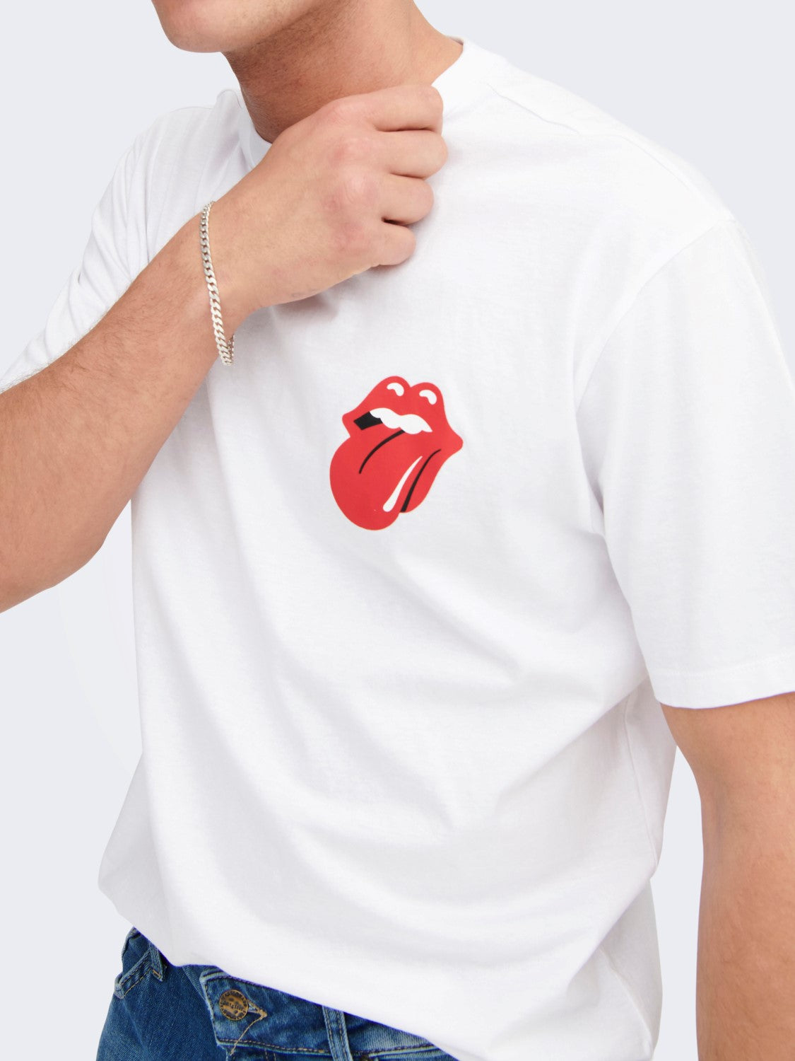T-SHIRT RELAXED "ROLLING STONES" - Col. bianco