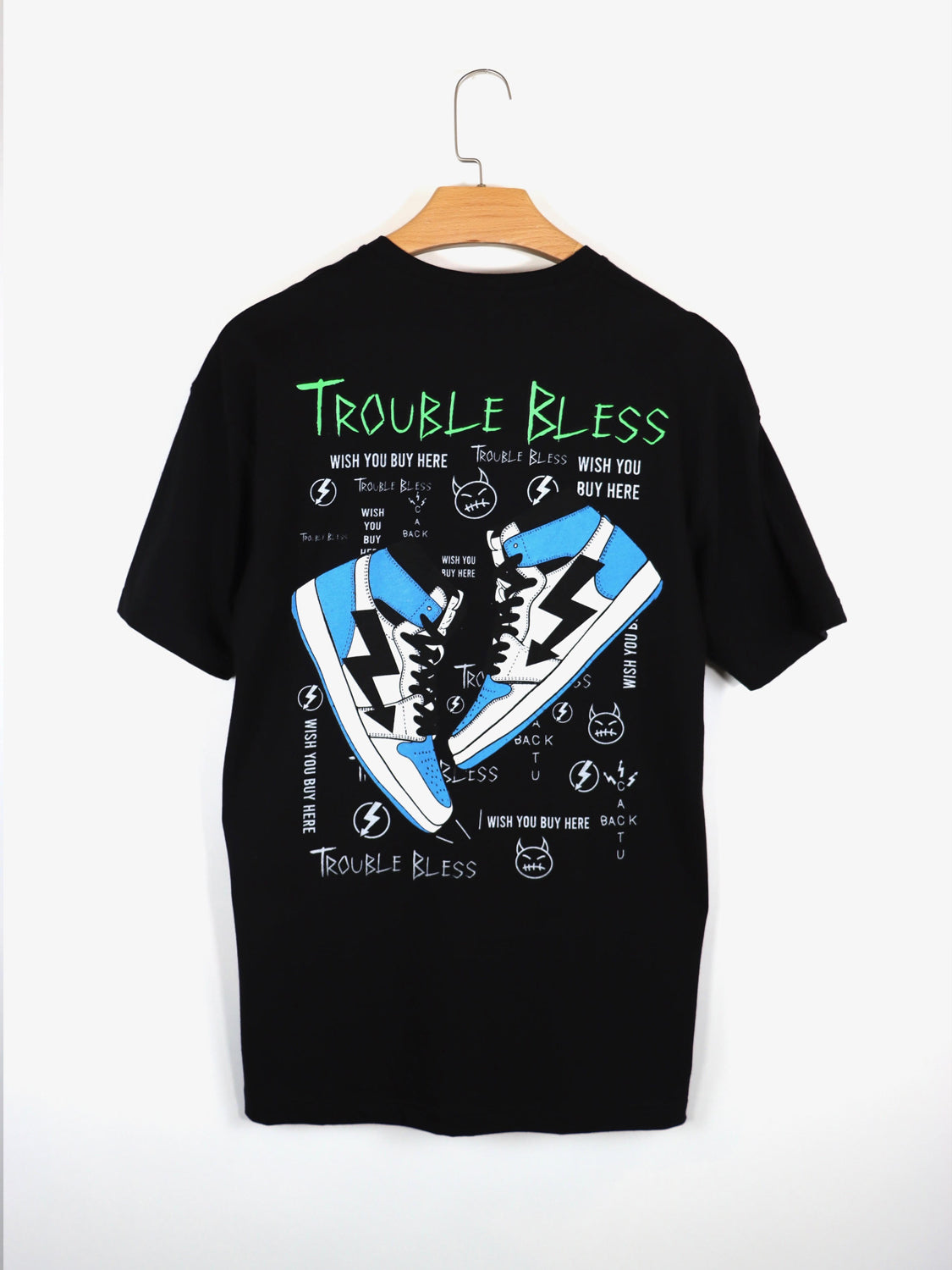 T-SHIRT "TROUBLE BLESS" - Col. Nero